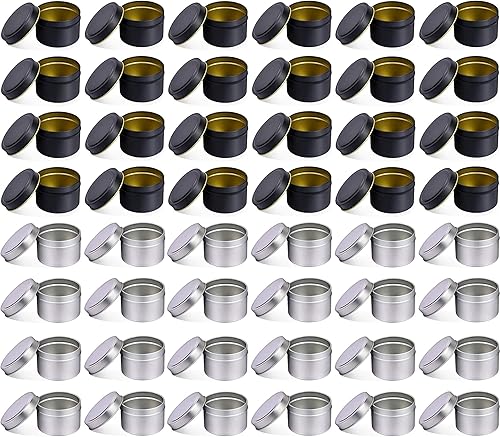 Miniatura 1 de 48 tarros de 5 onzas para hacer velas, latas decorativas redondas de metal, latas de velas reutilizables para hacer velas de bricolaje, suministros