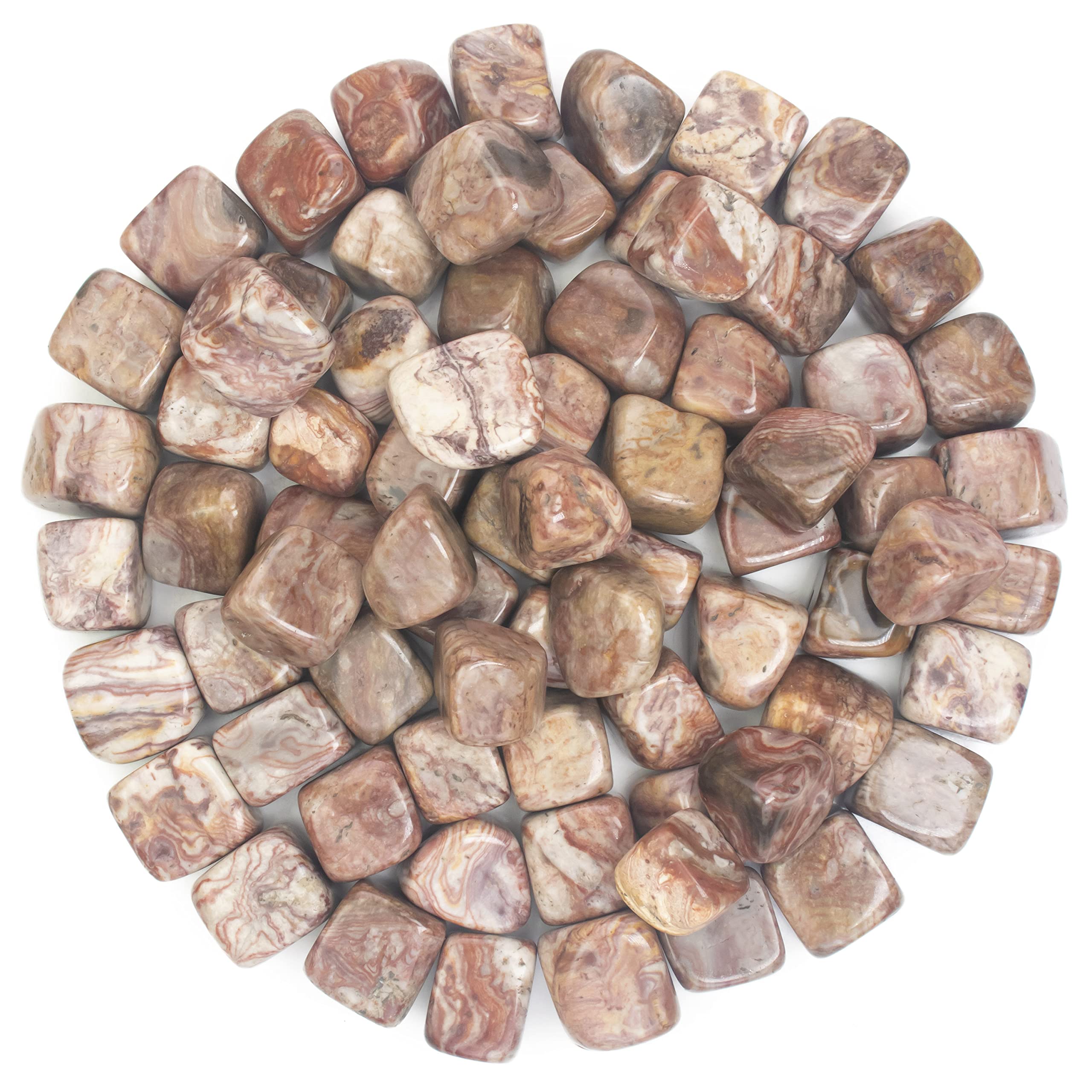 HindCraft Rosetta Jasper Tumbled Stones - Reiki Chakra Healing - Decorative Pebbles & Vase Fillers - Tumble Stone for Jewellery, Vastu Correction - Home Office Decor -Gift Item (250 Gram)-image-37