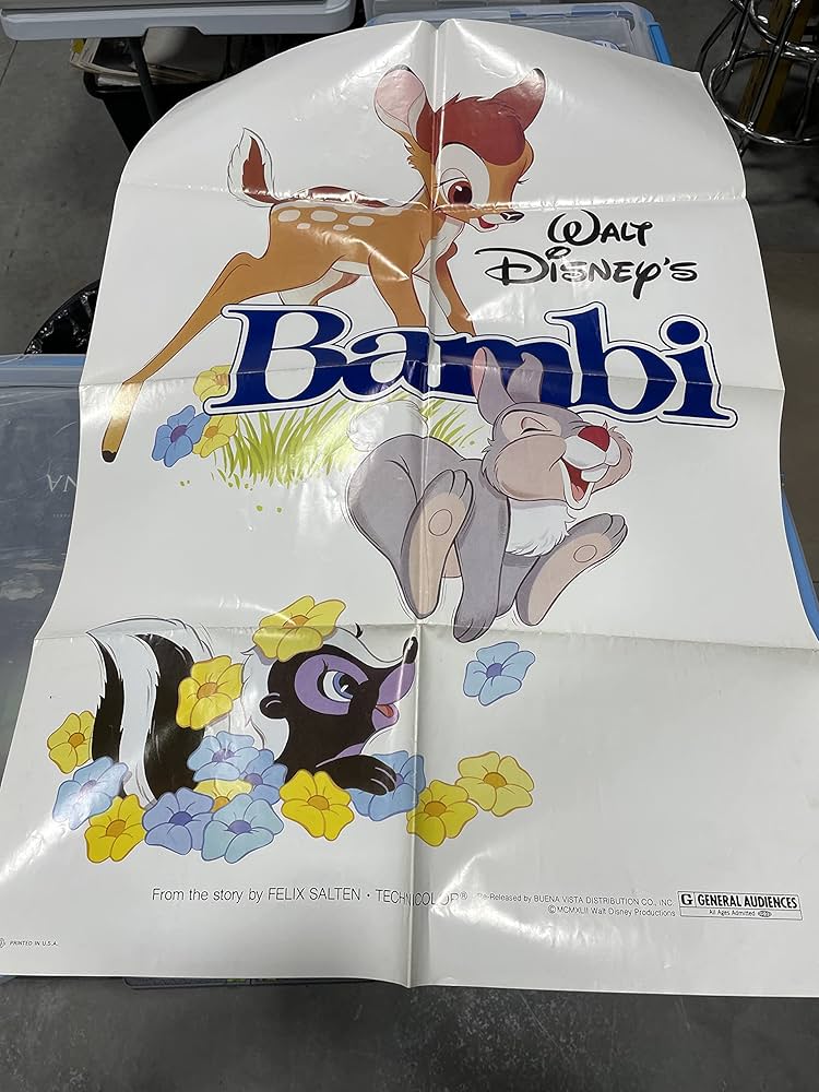 バンビ　USオリジナル映画ポスター バンビ USオリジナル映画ポスター Vintage Japanese Bambi Movie
