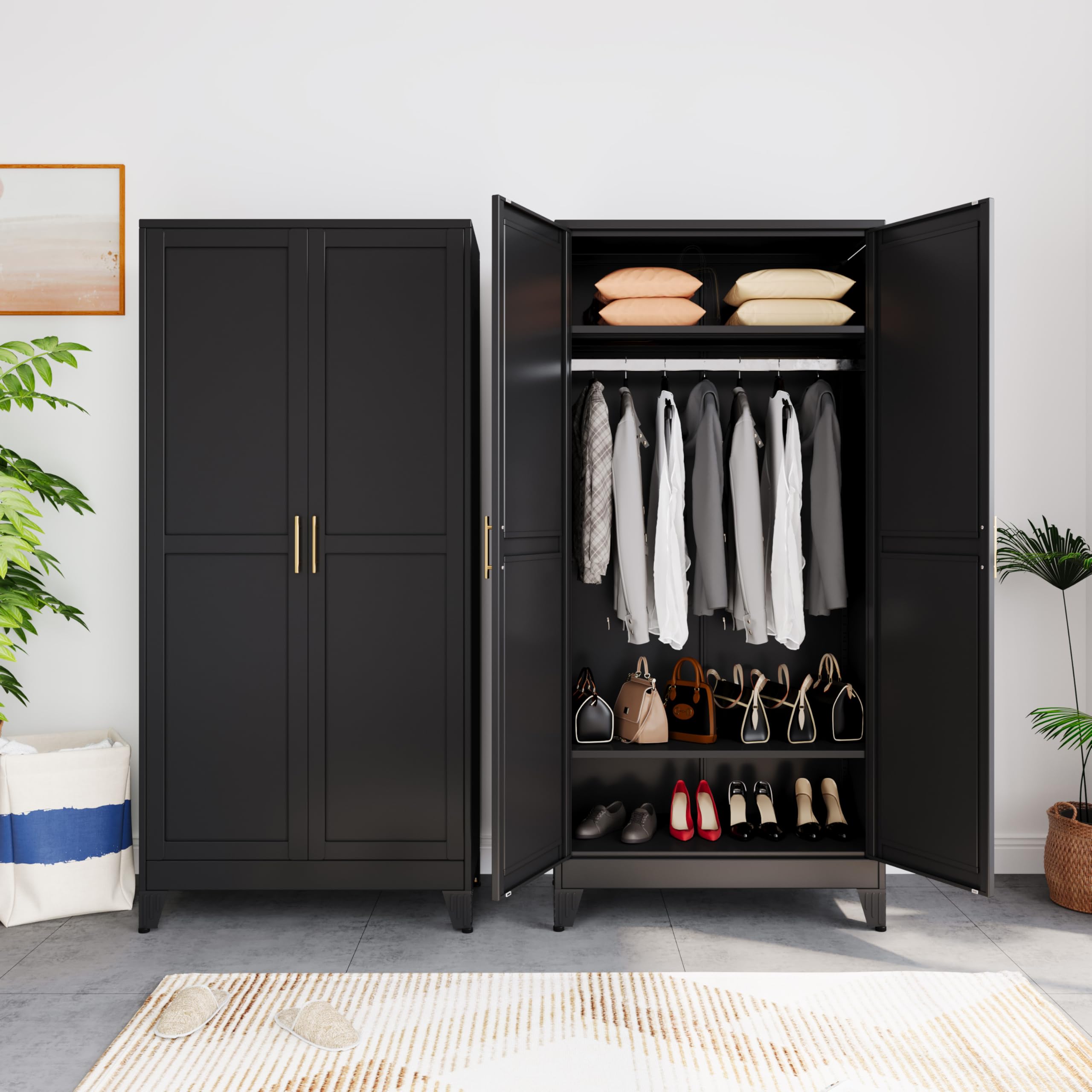 AUEYTVR 71" Metal Wardrobe