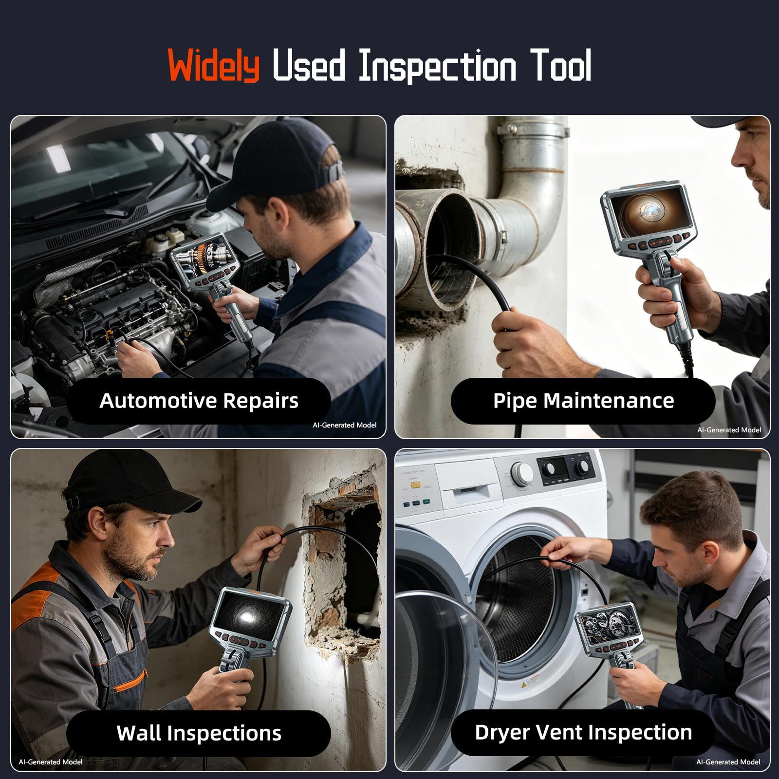 HD Inspection Camera - Borescope with Lights -7