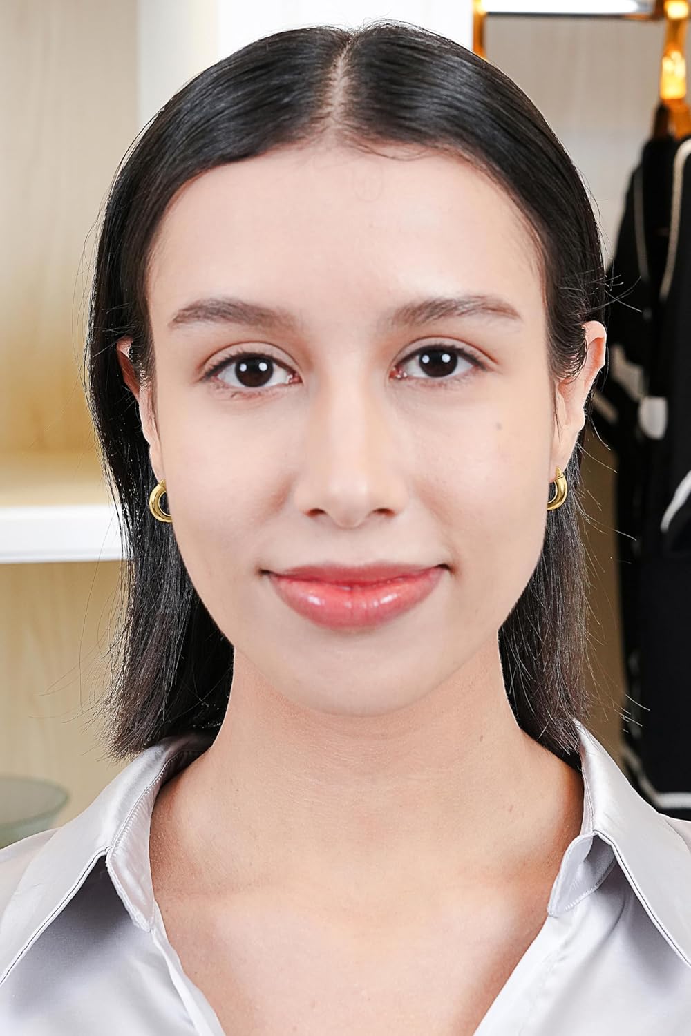 Hoops & Loops - Sterling Silver 15mm High Polished Click Top Hoop Earrings in Yellow Gold Flash Plated