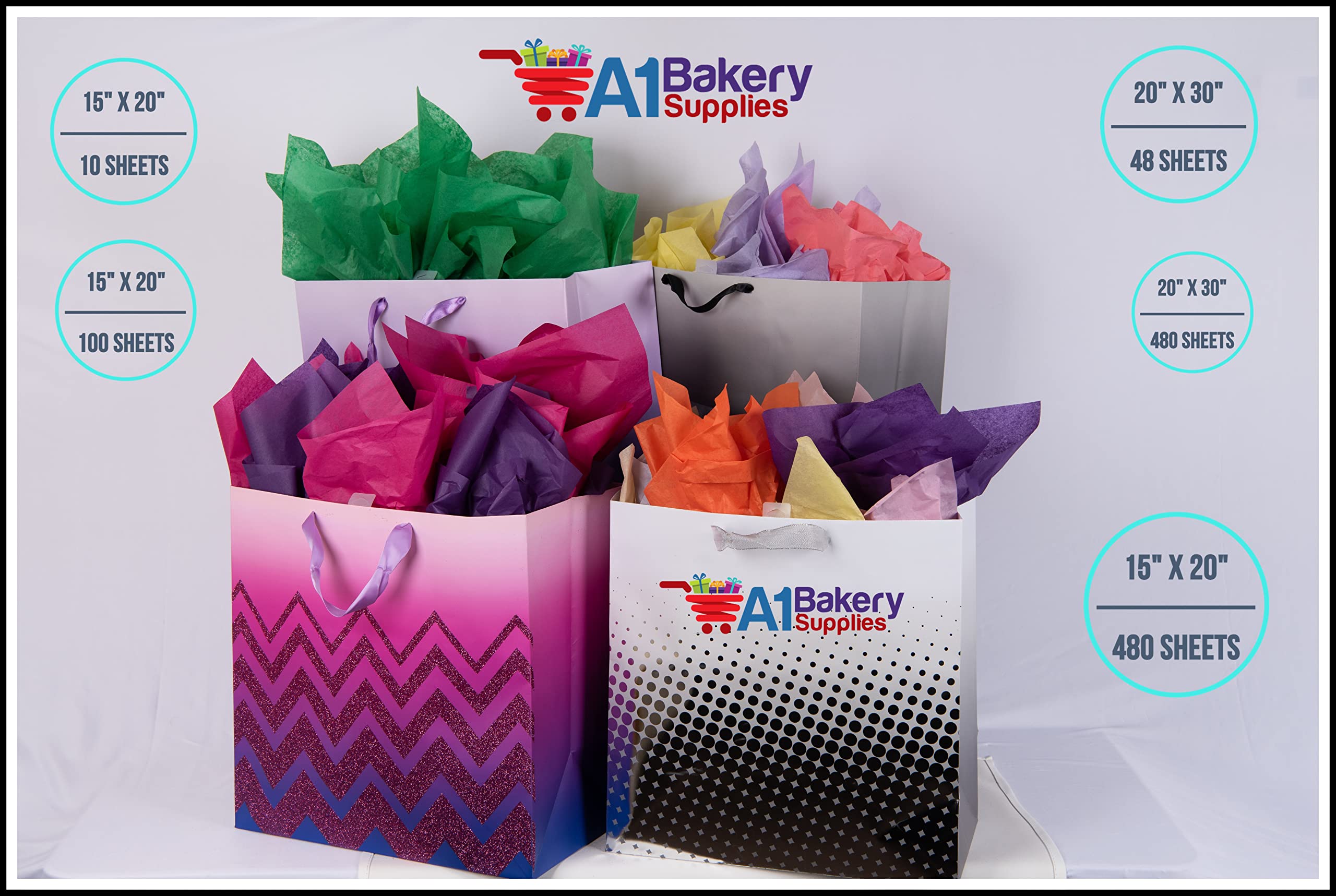 Brilliant Blue Tissue Paper 15 Inch X 20 Inch 100 Sheet Pack Premium