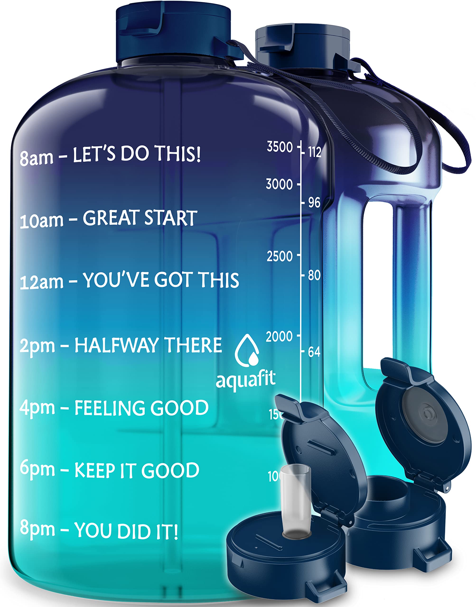 Buy AQUAFIT 1 Gallon Water Bottle with Straw Motivational Water Bottle