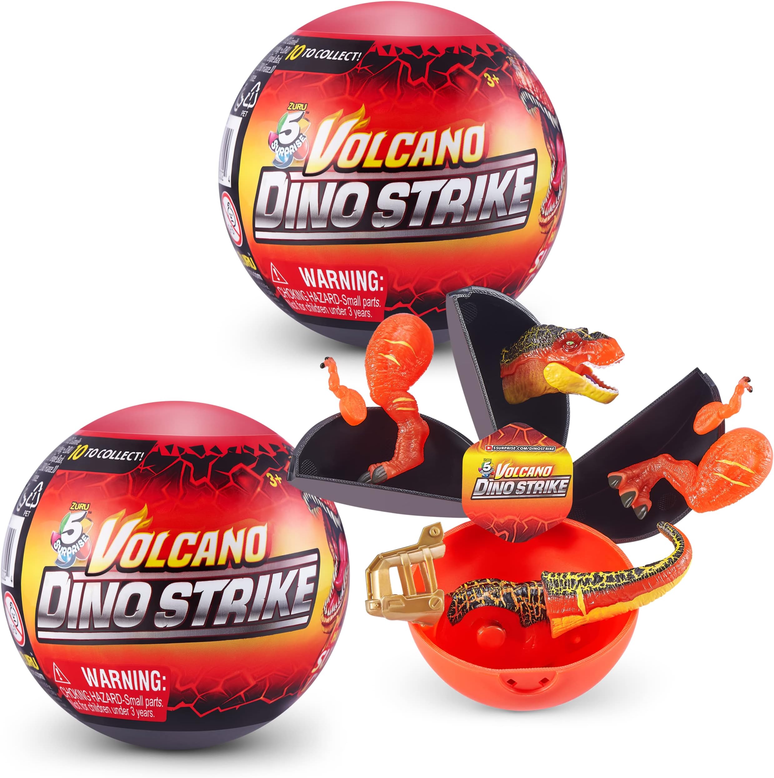77239 Dino Strike Volcano Series 4 (2 Pack) Dinosaur Mystery Capsule Collectible