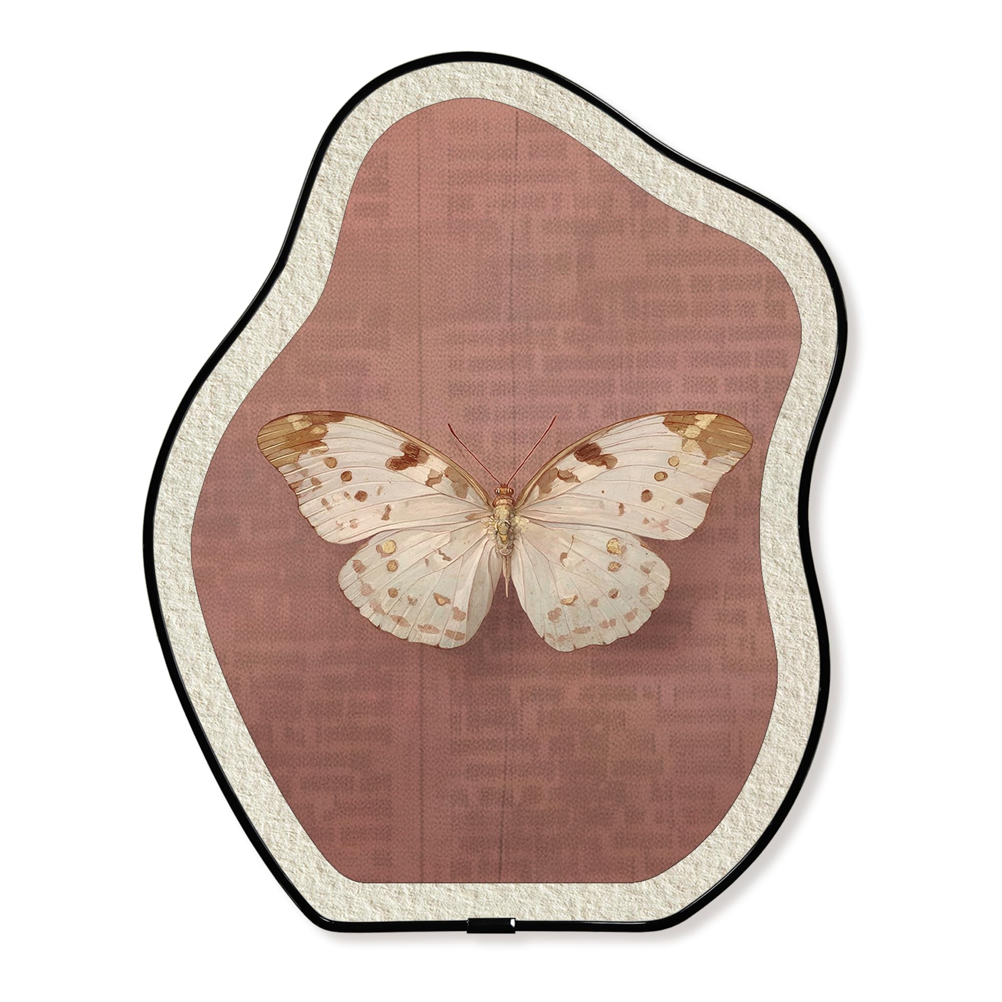 Vintage Butterfly Specimen Metal Framed Wall Art,Curved Oval Moth Decor,Antique Retro Insect Wall Decorations,Hanging Decor For Wall Or Tabletop,Staircase Hallway Bedroom Living Room Birthday.8x10inch