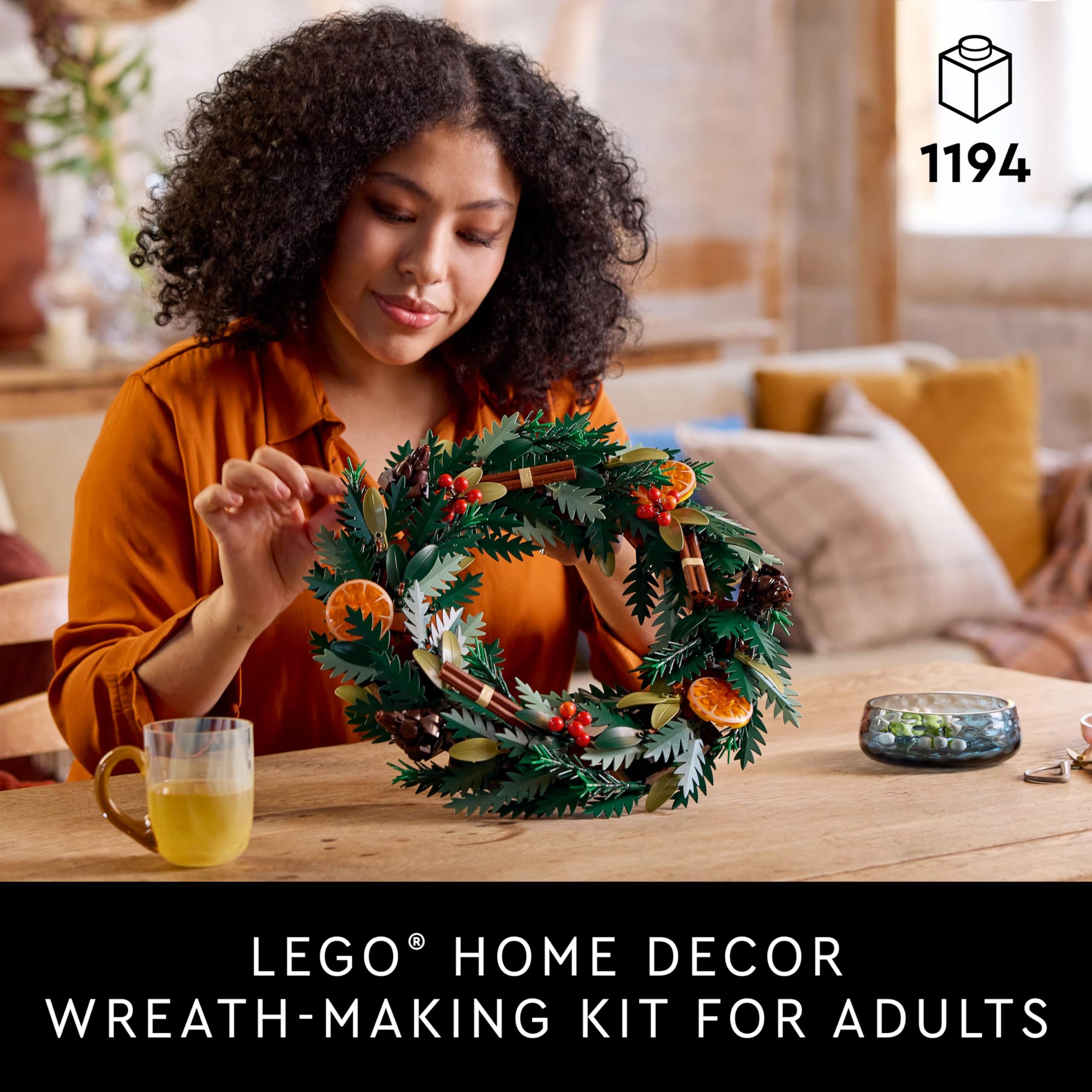 Amazon.co.jp: LEGO Icons リース作りキット、ホリデーホーム 