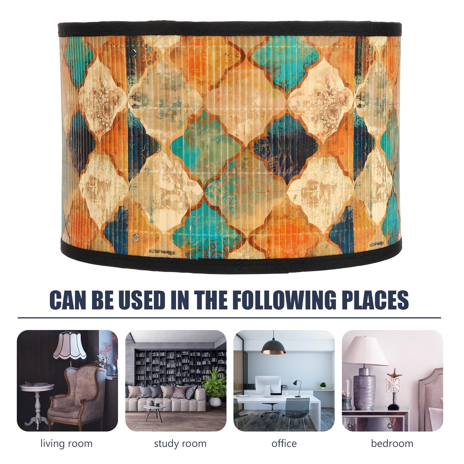OSALADI Drum Lamp Abażur Kinkiet, Dekoracyjny abażur Lampa Podłogowa Lampy Stołowe, Boho Style Wahadłowe Lampy Tkaniny