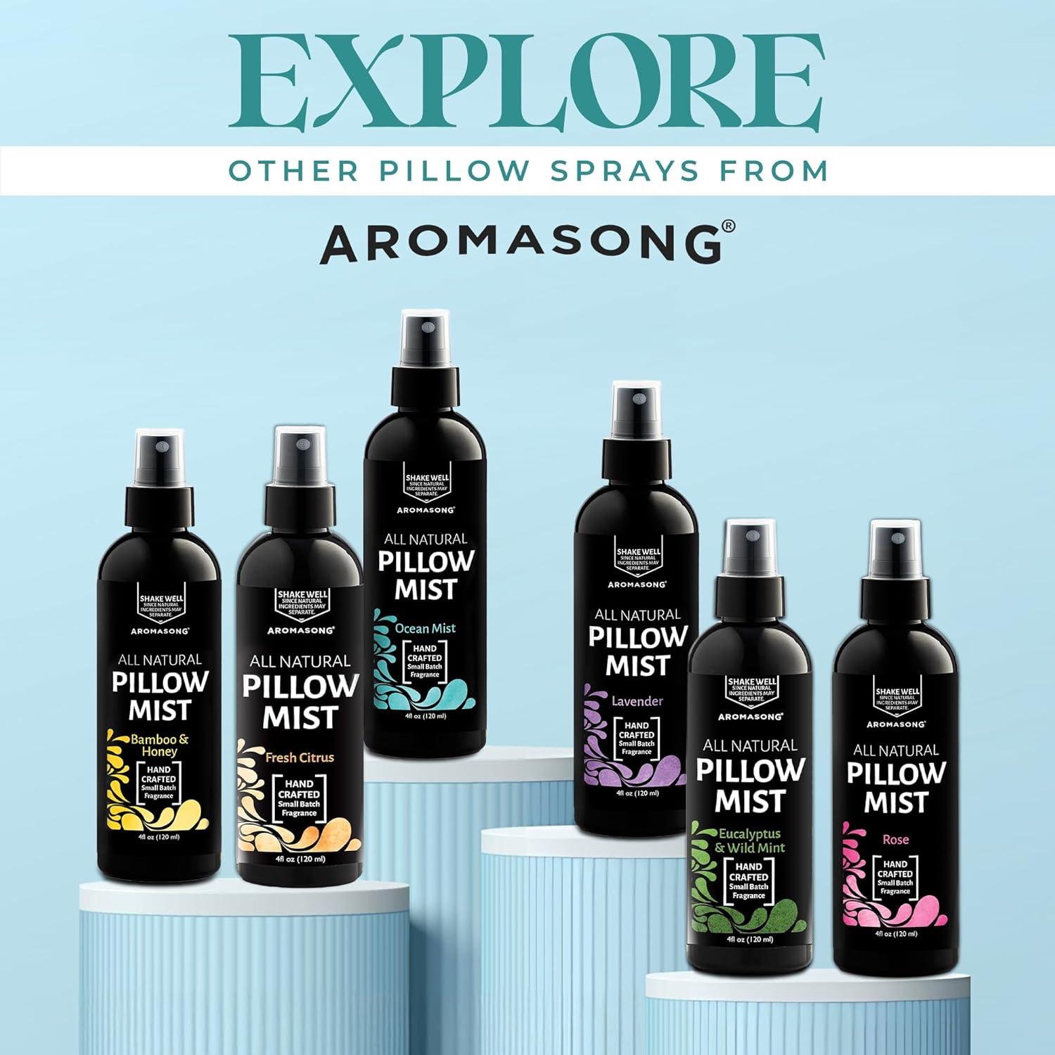 Aromasong Eucalyptus Pillow Spray For Sleeping - All Natural Calming Linen & Bedtime Sleep mist For Deep Sleep - Pillow Spray Aromatherapy With Botanical Essential Oils For Relaxing Stress - Image 6