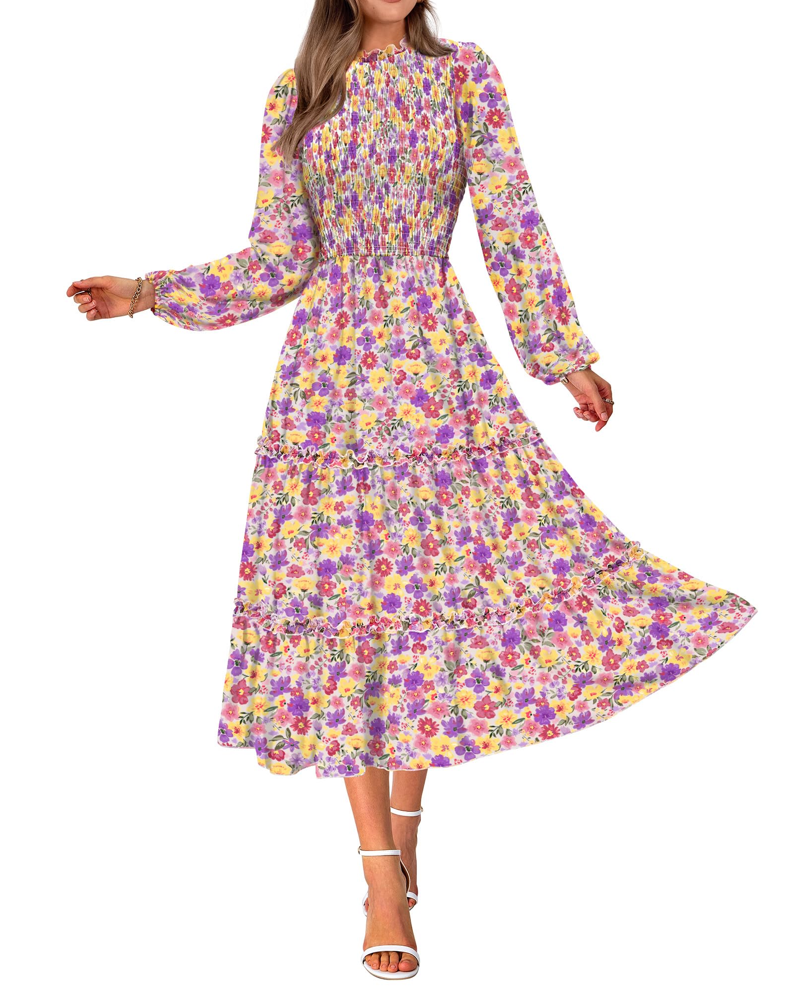 NOLLSOM Women Fall Dress 2026 Long Sleeve Wedding Guest Maxi Dresses