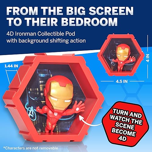 Miniatura 2 de WOW! PODS 4D Marvel Iron Man Toys - Figura de juguete única conectable y coleccionable, exhibición de paredestante, rellenos de cesta de Pascua,