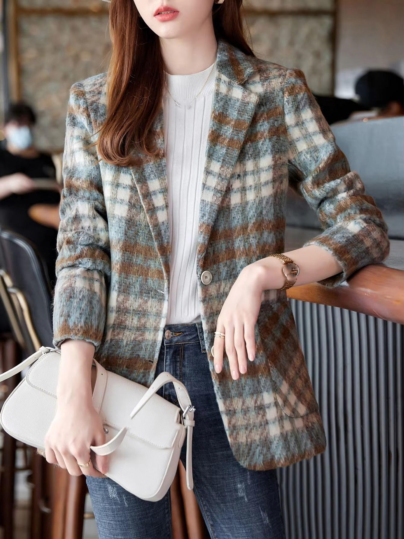 GUOYUXIAO Giacca Donna Slim Fit Professionale, Giacca da Ufficio e Pendolare per Abbigliamento Quotidiano Aziendale