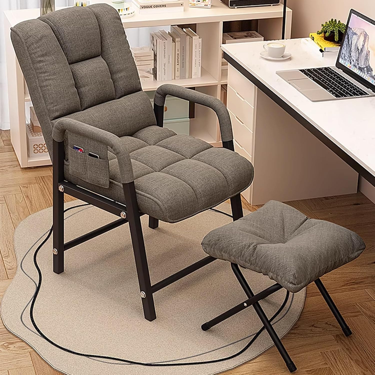 Tiertelari Lazy Chair with Ottoman, Sofa Chair with Folding