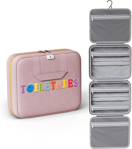 loolibird Preppy - Neceser colgante  Organizador de maquillaje para el cuidado de la piel de tamaño completo  Bolsa de cosméticos con parches de