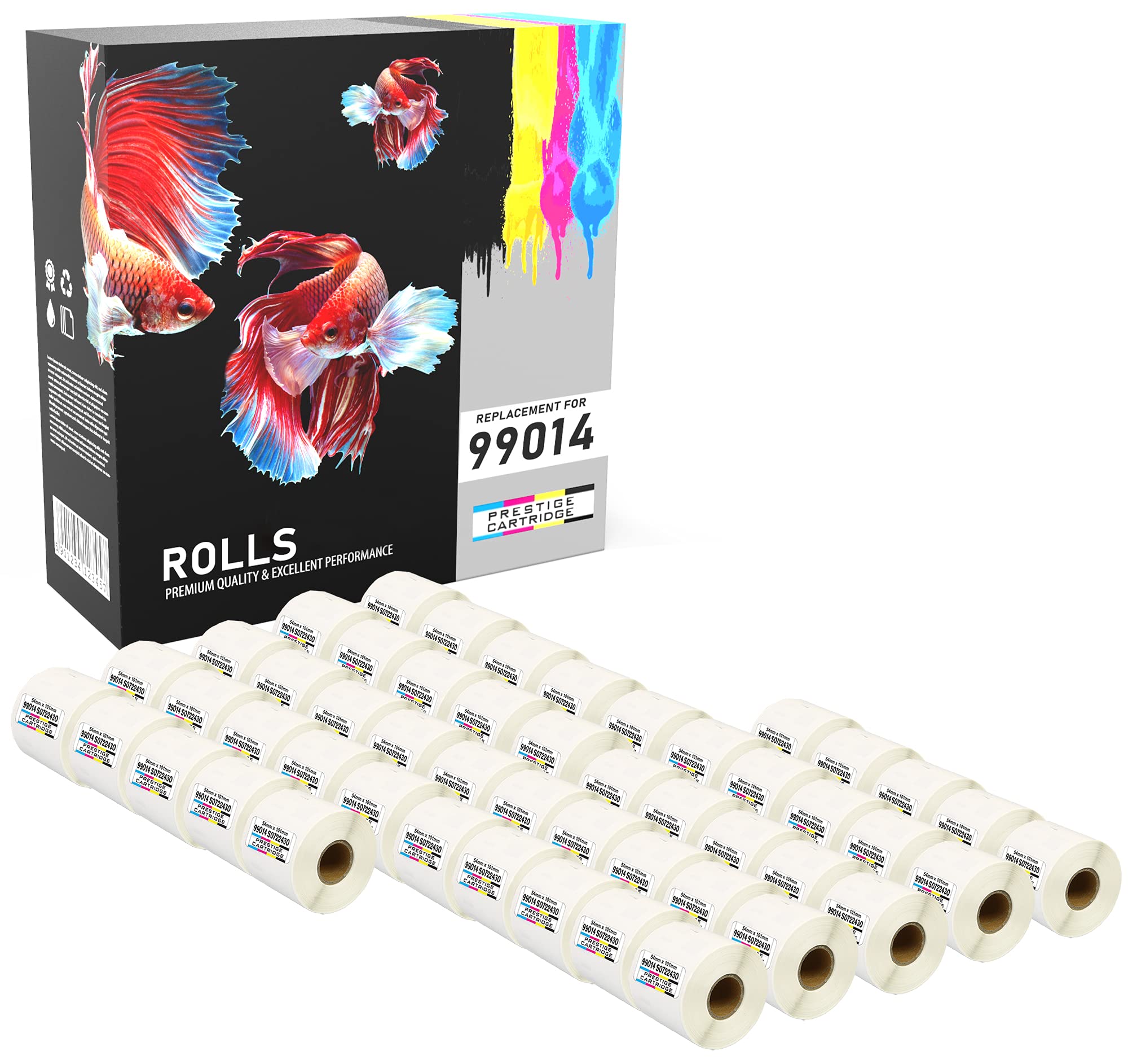 Prestige Cartridge Etichetta per Rotolo, Sostituisce 99014, 54mm x 101mm, 50 Pezzi