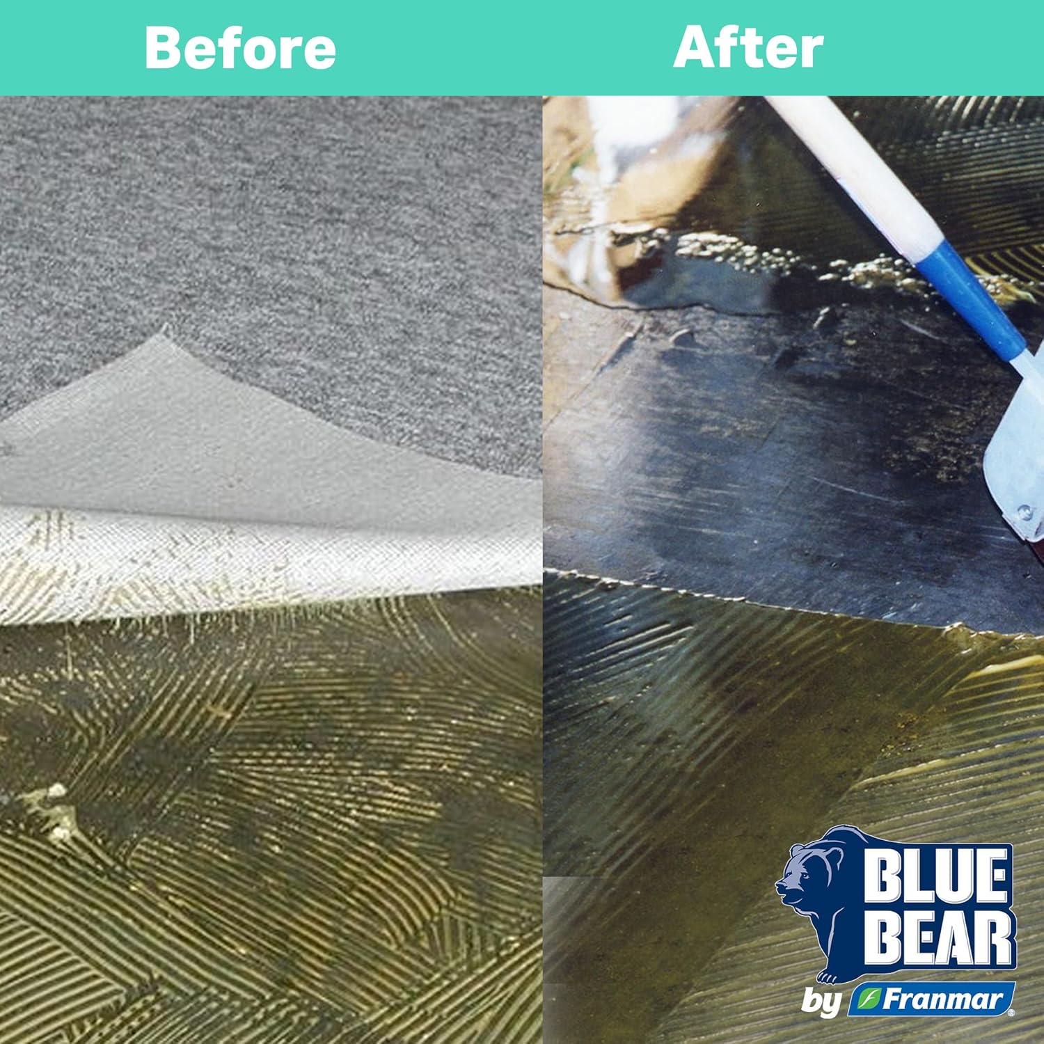 BLUE BEAR BEANedoo Mastic Remover Low-Odor, Soy-Based Adhesive & Carpet Glue Remover for Concrete Removes Black Asbestos & Vinyl/Acrylic Mastics Easy Cleanup 1 Quart