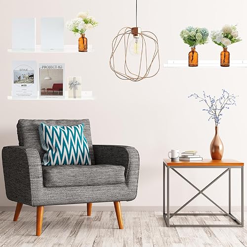 Miniatura 2 de Kathfly 8 Pcs 24 Inch Clear Acrylic Floating Shelves Wall Mounted Invisible Storage Ledge for Book, Makeup Spice Picture Toy Display in Bathroom