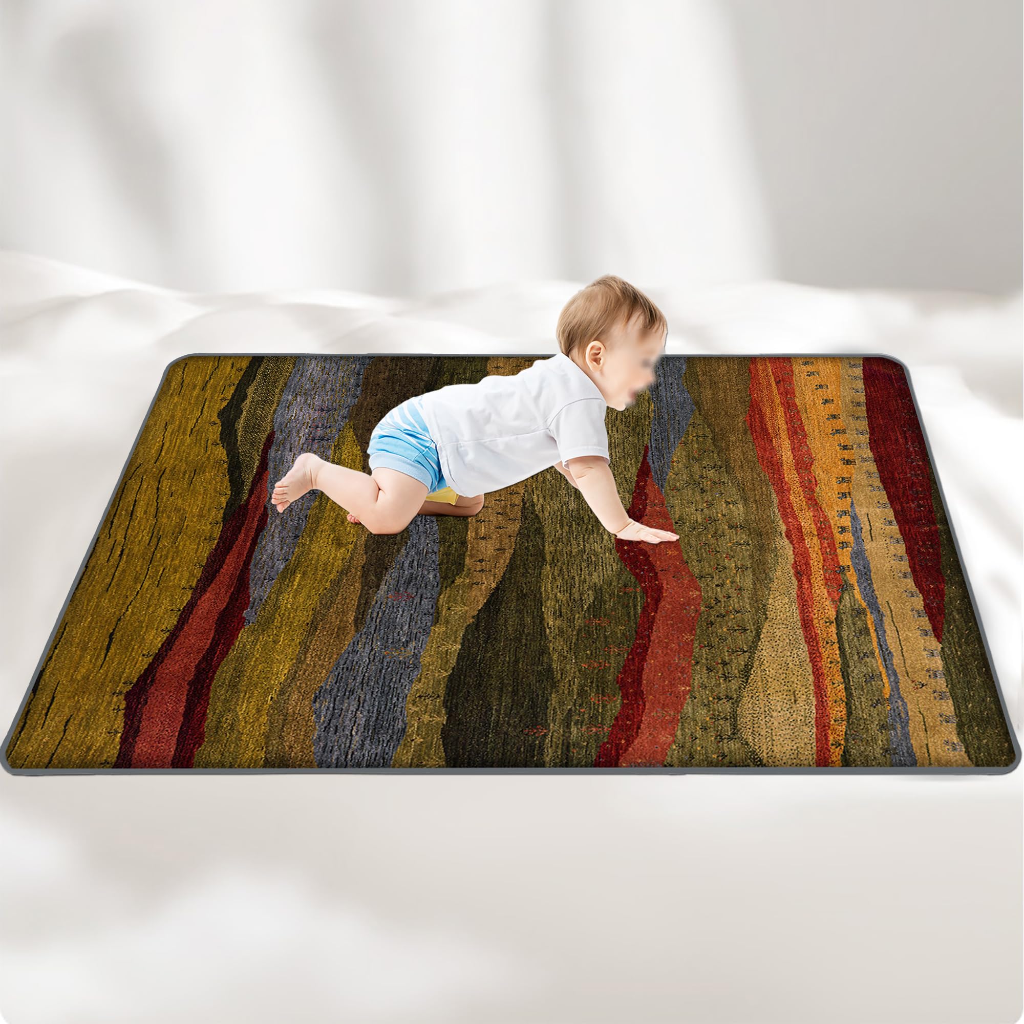 Zteiuqx Coral Velvet Baby Play Mat for Crawling Playing for Bedroom, 2CM Thick Baby Crawling Mat Nursery Rug, Kids Room, Nursery Babies Mats for Floor Play Non-slip Backing 200x300cm/78.74x118.11inch