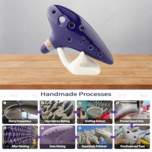 Miniatura 5 de Deekec Zelda Ocarina - 12 agujeros Alto C con canciones Canciones de la leyenda de Zelda con soporte de exhibición