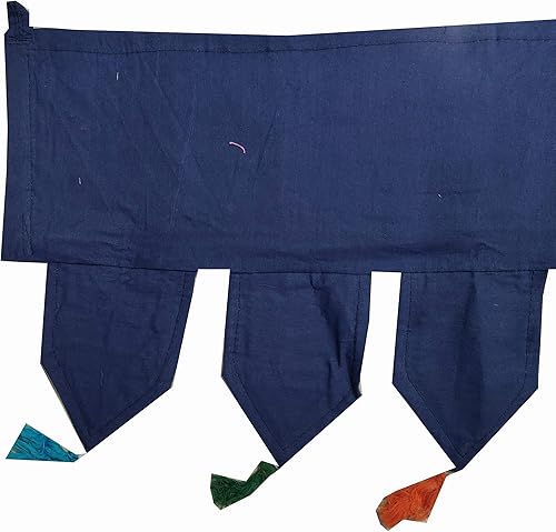 Miniatura 2 de CRAFT KALA Cenefas para puerta de algodón indio, estilo étnico, vintage, con diseño de retazos, para colgar en la pared, estilo bohemio, bordado a