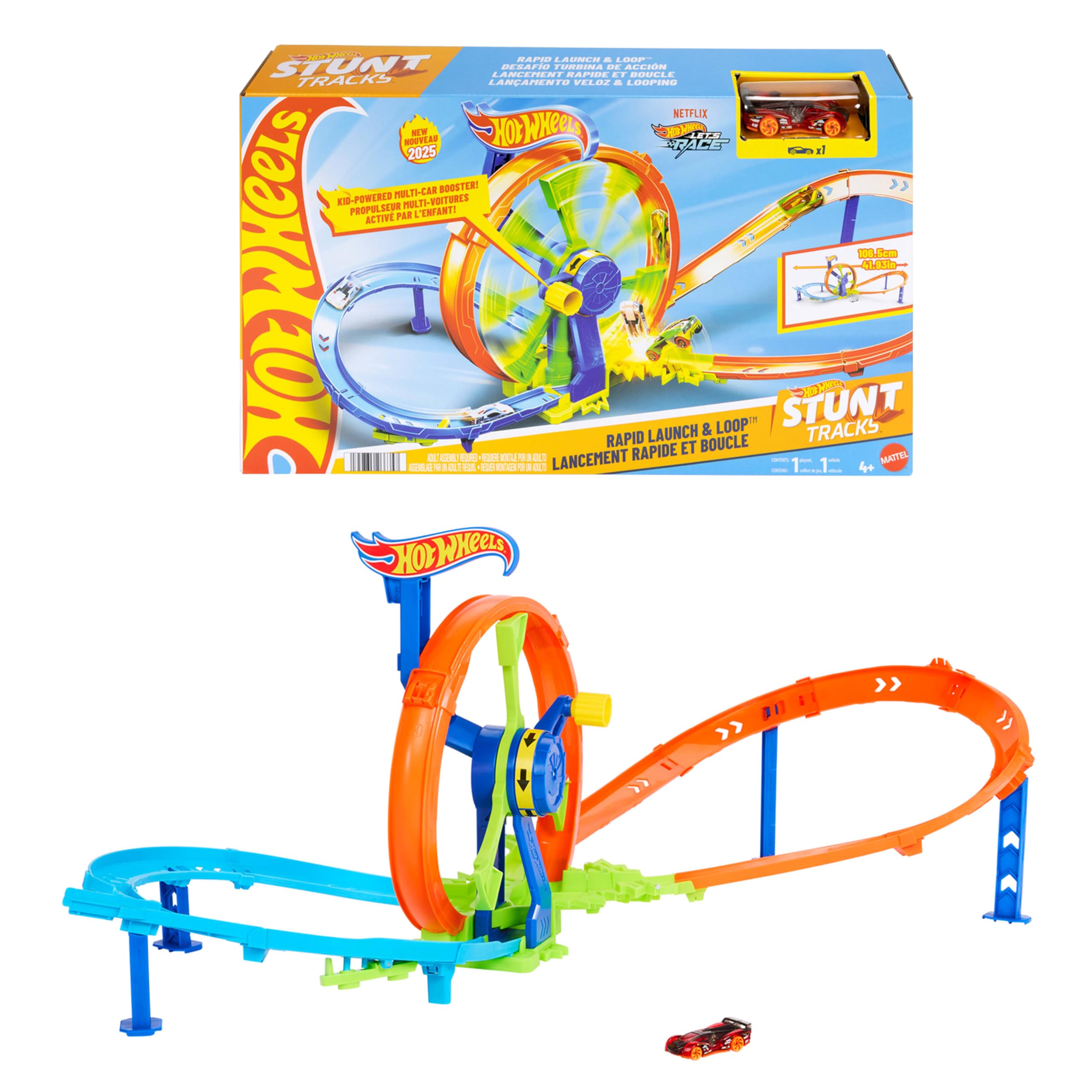 ​Hot Wheels Rapid Launch & Loop Track Set & Toy Car