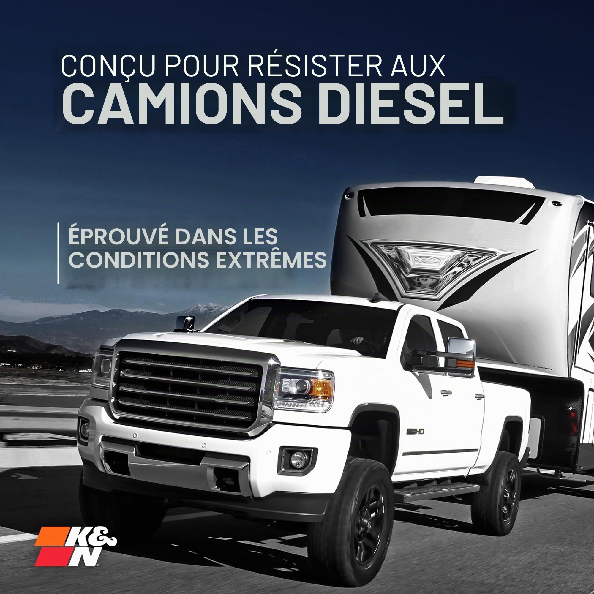 K&N Filtre à air de remplacement compatible avec Ford Ranger & Volkswagen Amarok 2.0/3.0 Diesel 2022- (33-3185)
