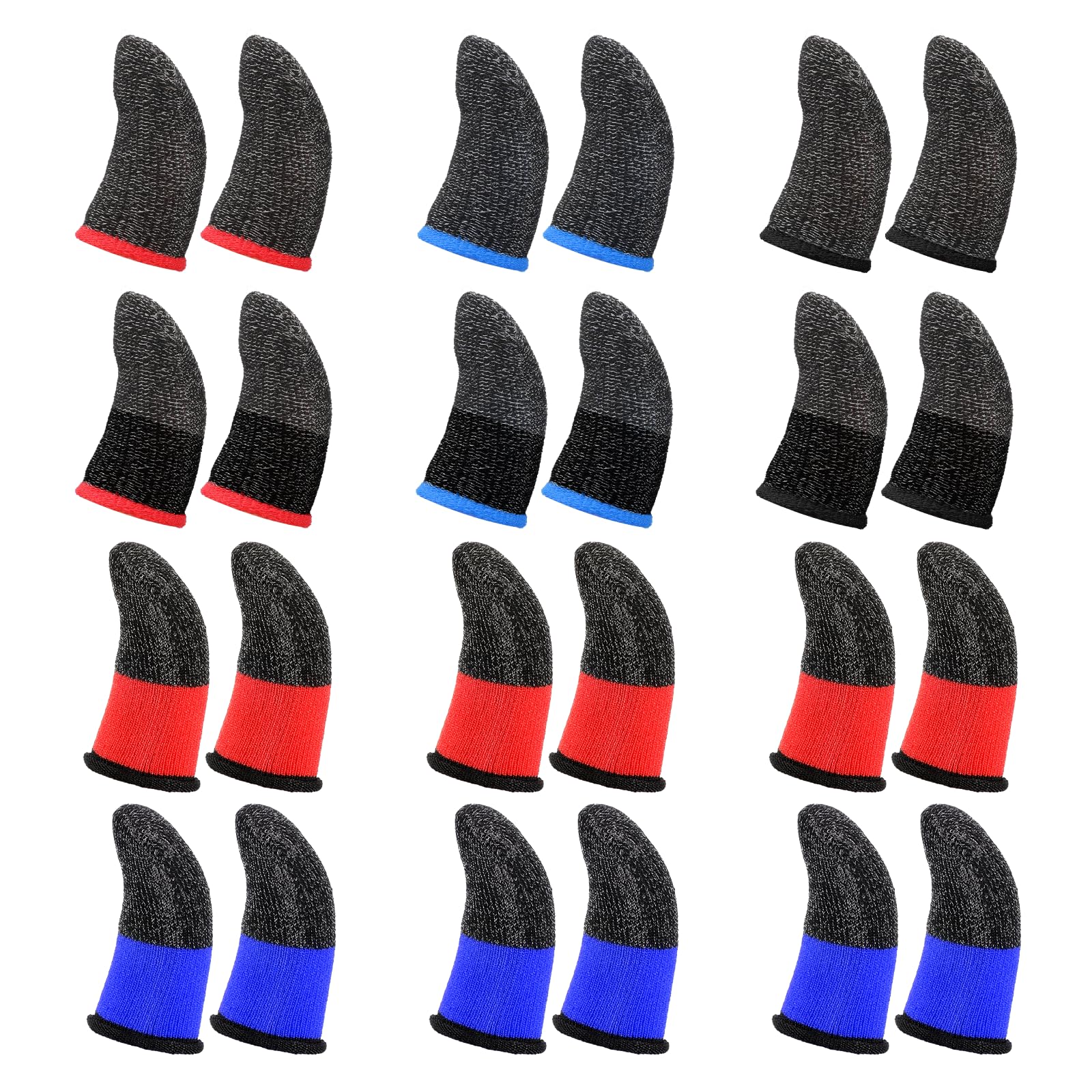 24 Pcs Mobile Phone Gaming Finger Sleeves Multi-Colour Gamer Touch Screen Finger Tip Smooth Thin Gaming Fingers Protector Breathable Sweatproof Game Controller Thumb Sleeve for Game Touchscreen Device