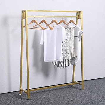 MBQQ Moden Metal Clothes Rack with Clothing Hanging Rack Organizer for Laundry Drying Rack Display Racks Garment Racks,Gold