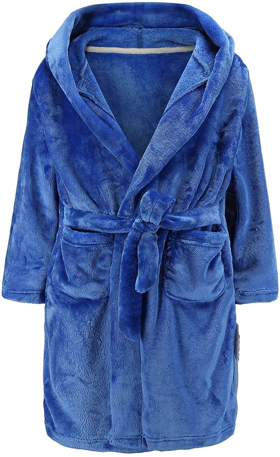 CJMJXPH Kids Toddler Boys Girls Fleece Robe Soft Hooded Bathrobe Pajamas Sleepwear 2-16 Years