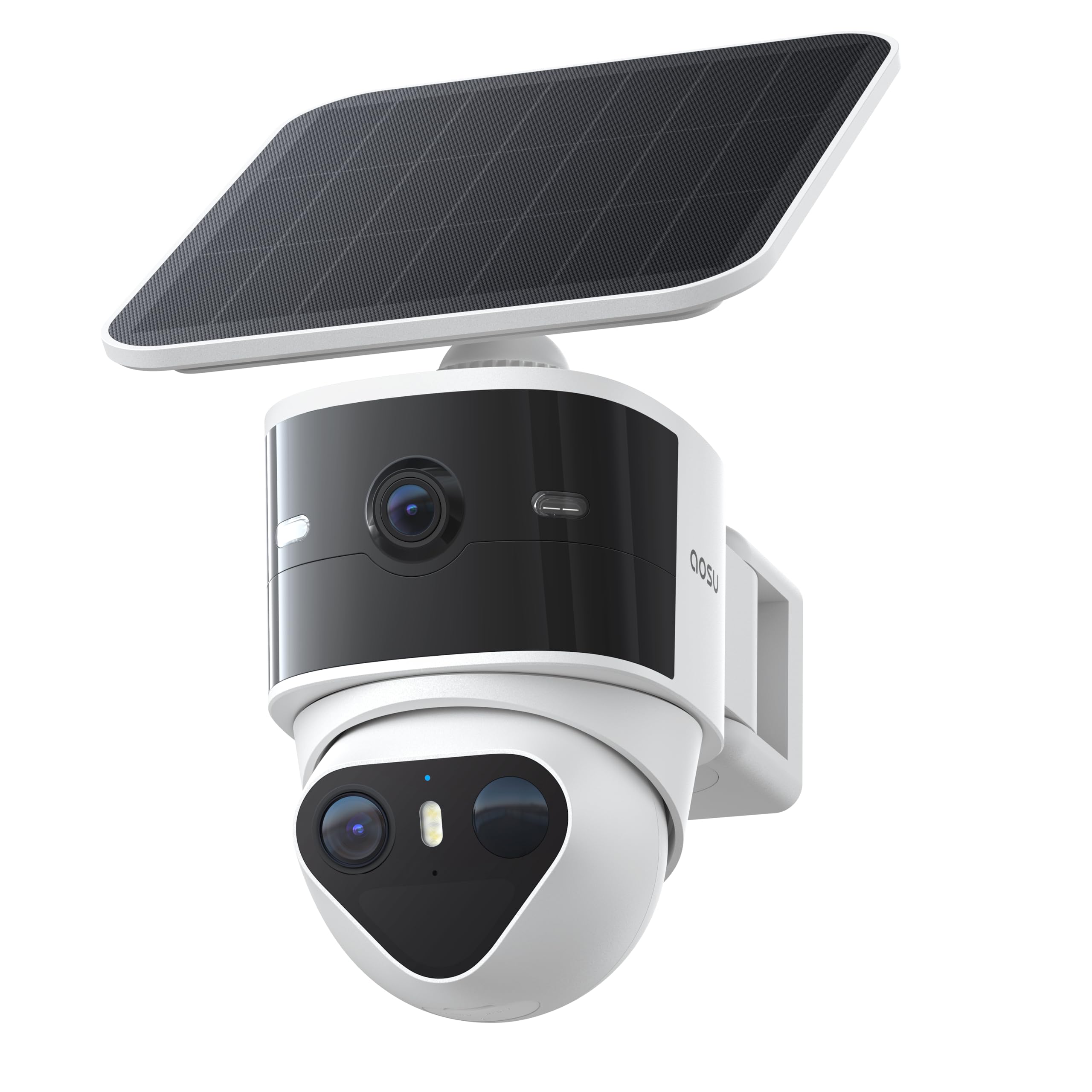 AOSU T2 Pro Security Camera Wireless Outdoor, Dual 3K Solar Outdoor WiFi Camera, 170° Wide & 360° PTZ for No Blind Spots, Human & Vehicle Tracking, Color Night Vision, No Subscription Requir