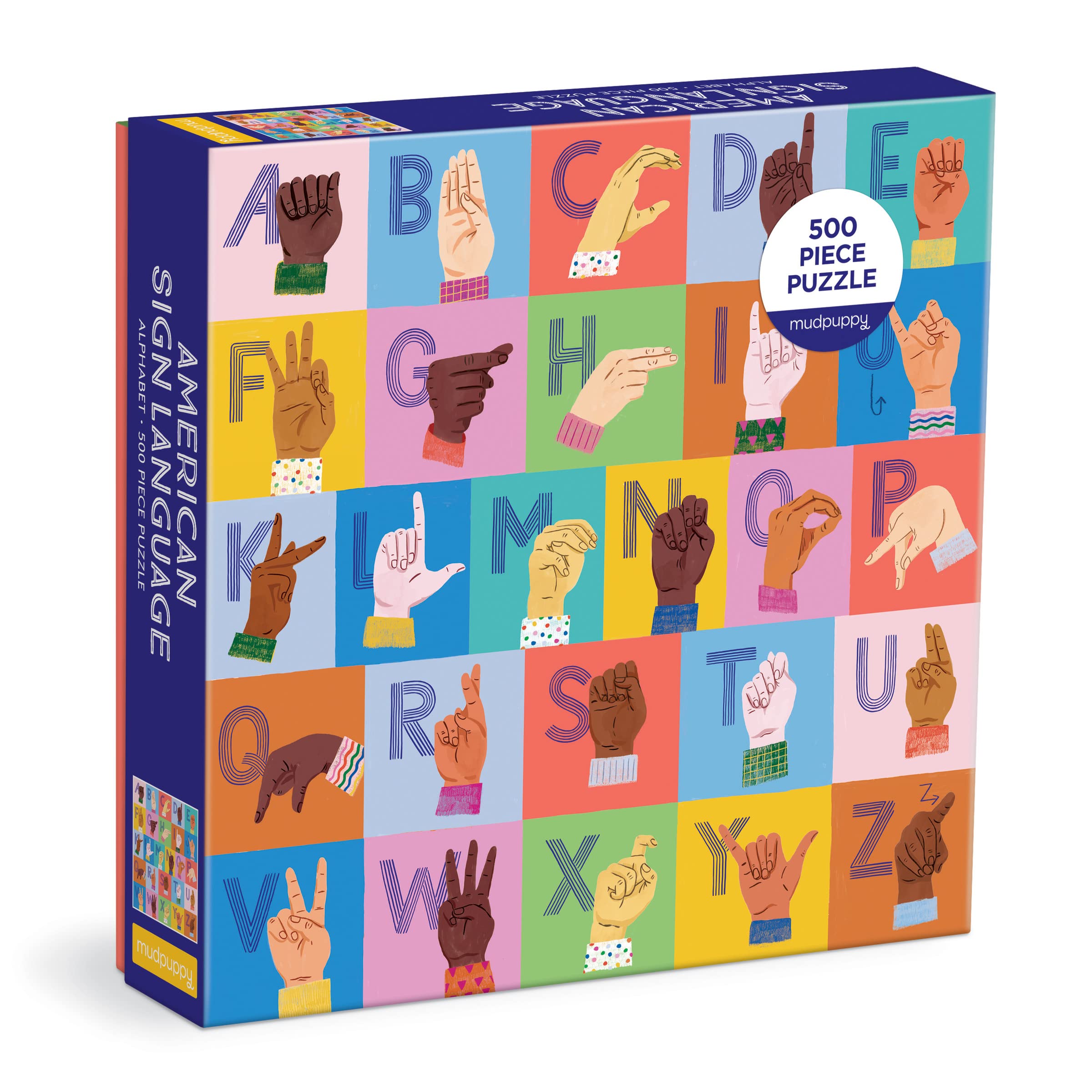 Mudpuppy American Sign Language Alphabet 500 Piece Family Puzzle - Image 2