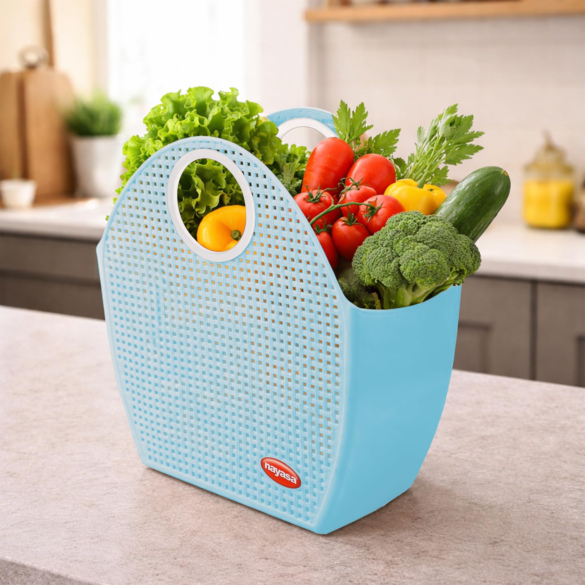 Nayasa Tiffany Plastic Shopping Basket | Multipurpose Basket With