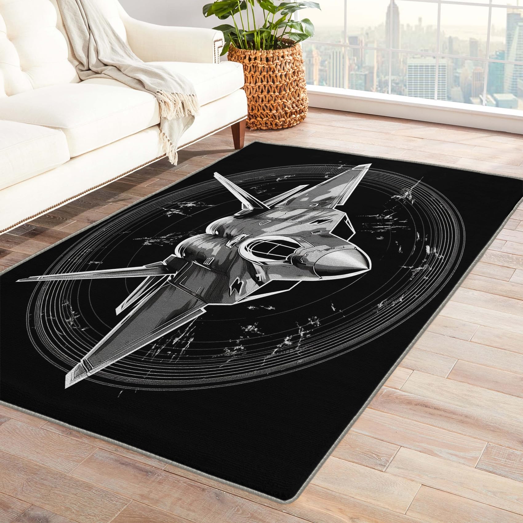 Generic Airplane Rug 3x4 Area Rugs Retro Rugs for Entryway, Kids Boys Carpet for Bedroom Living Room, Machine Washable Non-Slip Indoor Door Mat, Soft