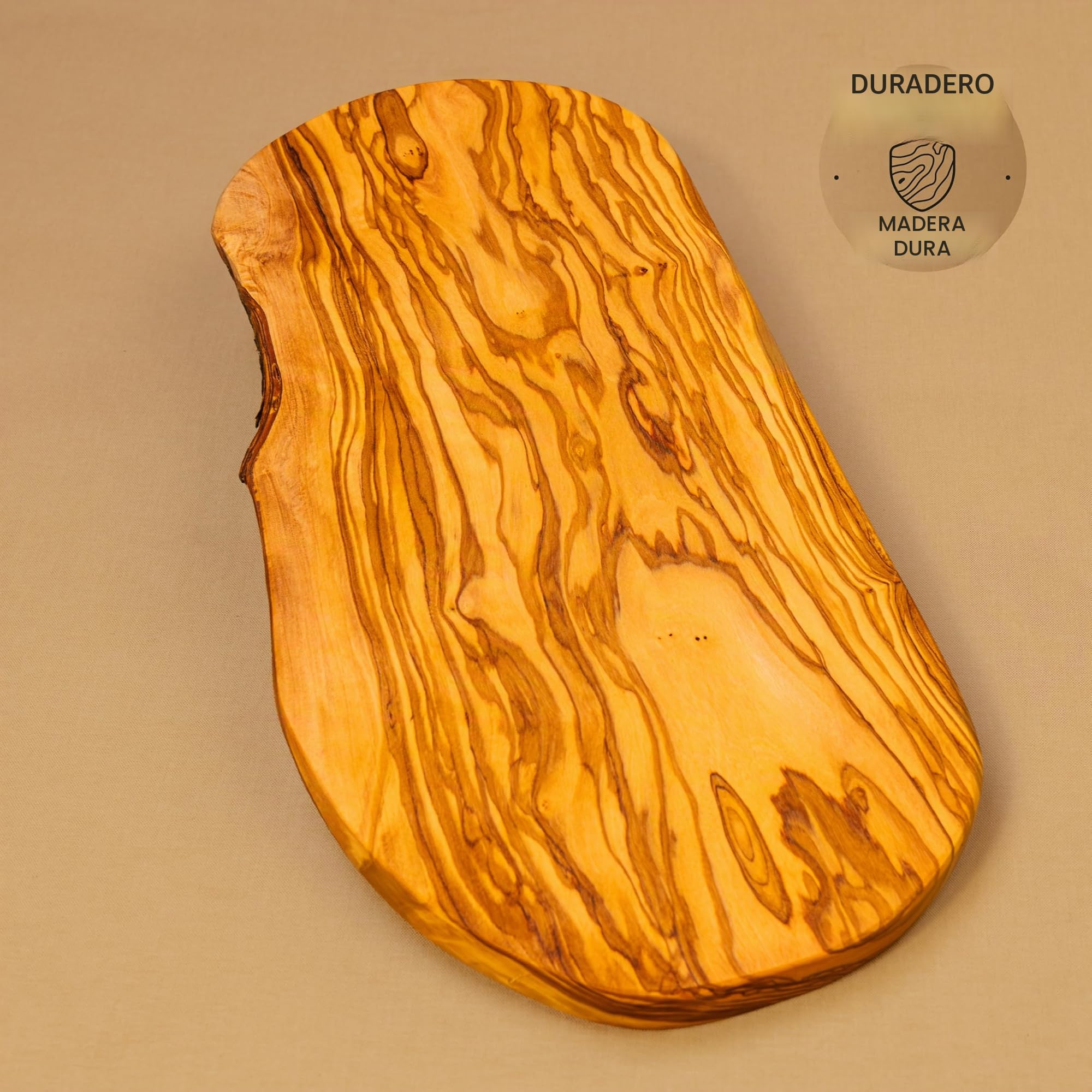 La Tabla de Cortar Cortar de Madera de Olivo en con sin Tratar Borde - 35cm