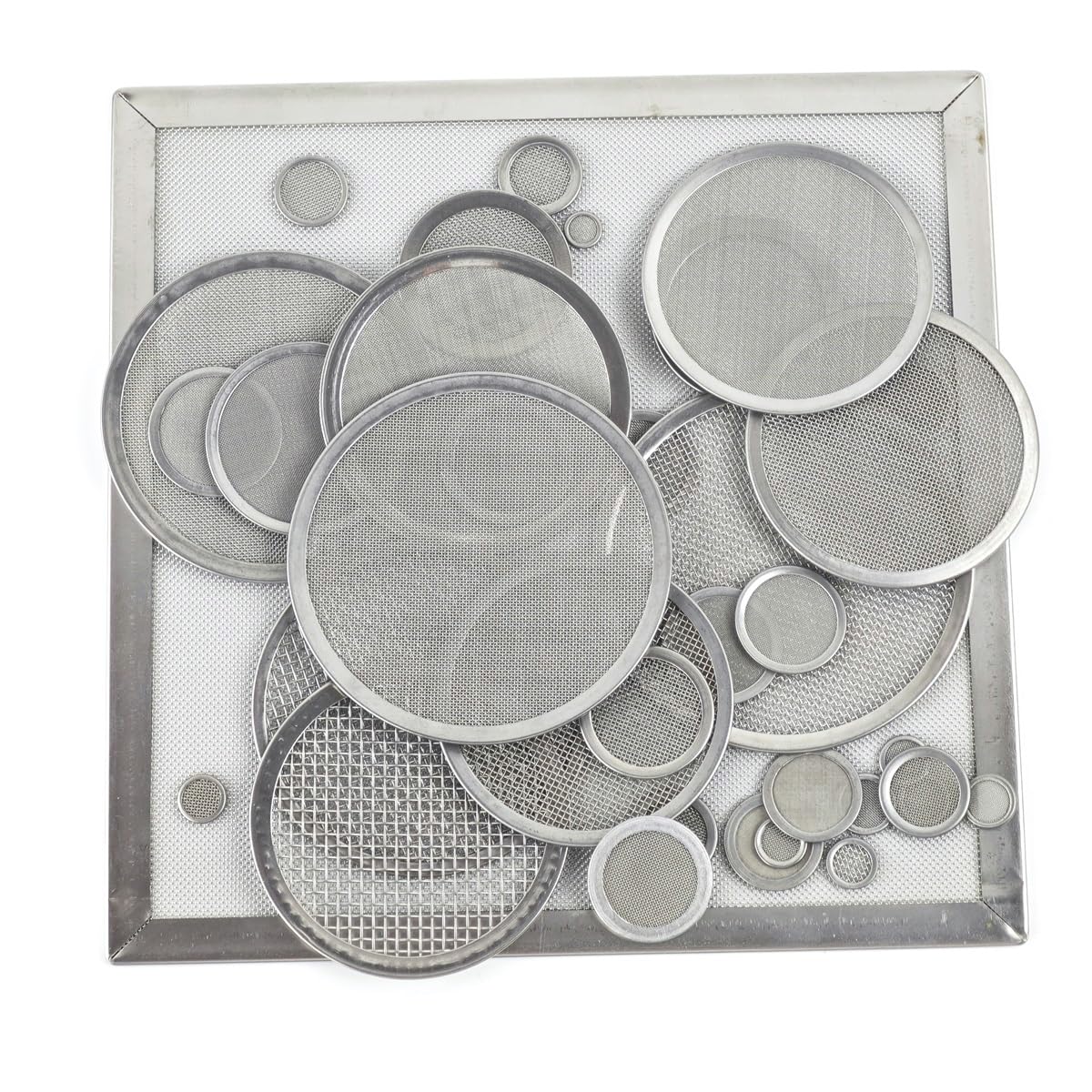 304 Stainless Steel Edge Wrapped Wire Mesh Filter Screen Round Filter Disc(Dia.50mm(Mesh 100) 10pcs)