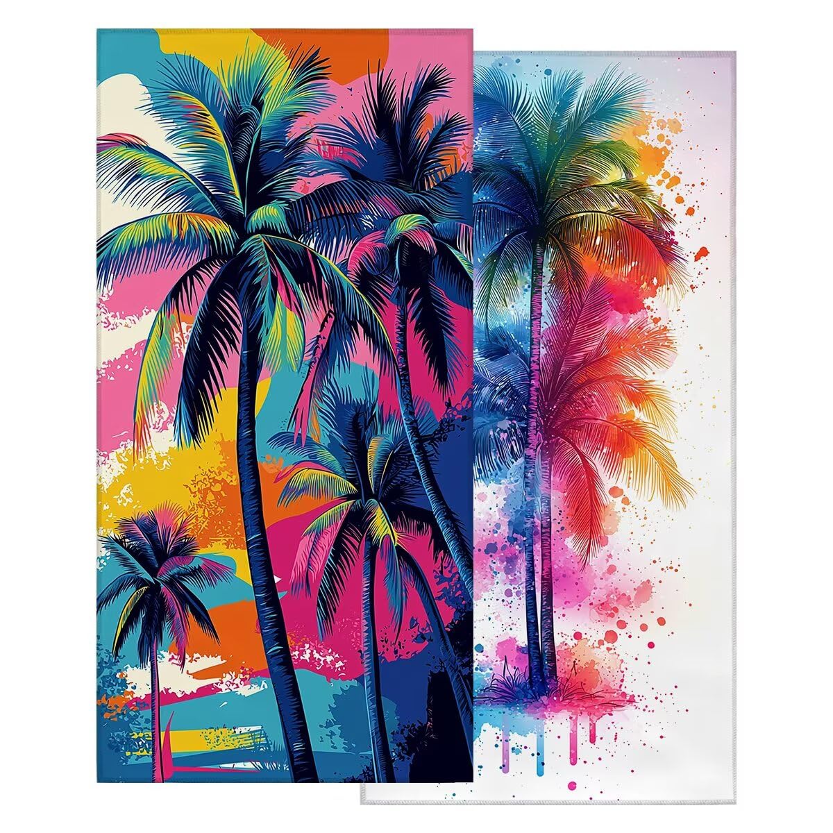 Toalla Playa 80x160 cm, Toalla Gimnasio Microfibra Secado Rapido, Juego de 2 Antiarena Toallas de Playa, Ligera Compacta Toallas Microfibra Grande para Viaje, Regalo Hombre Regalo Mujer (Árbol) -4865