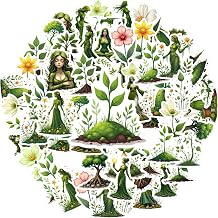 50pcs Nature Plants Greenery Eco Forest Stickers Toy Teacher Reward Stickers Friendly School Supplies for DIY Phone Laptop Scrapbook Bike Notebook Luggage Mobile Phone Cup