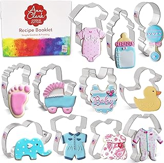 Ann Clark 11-Pc. Baby Shower Cookie Cutter Set, Made in USA, Baby Romper...