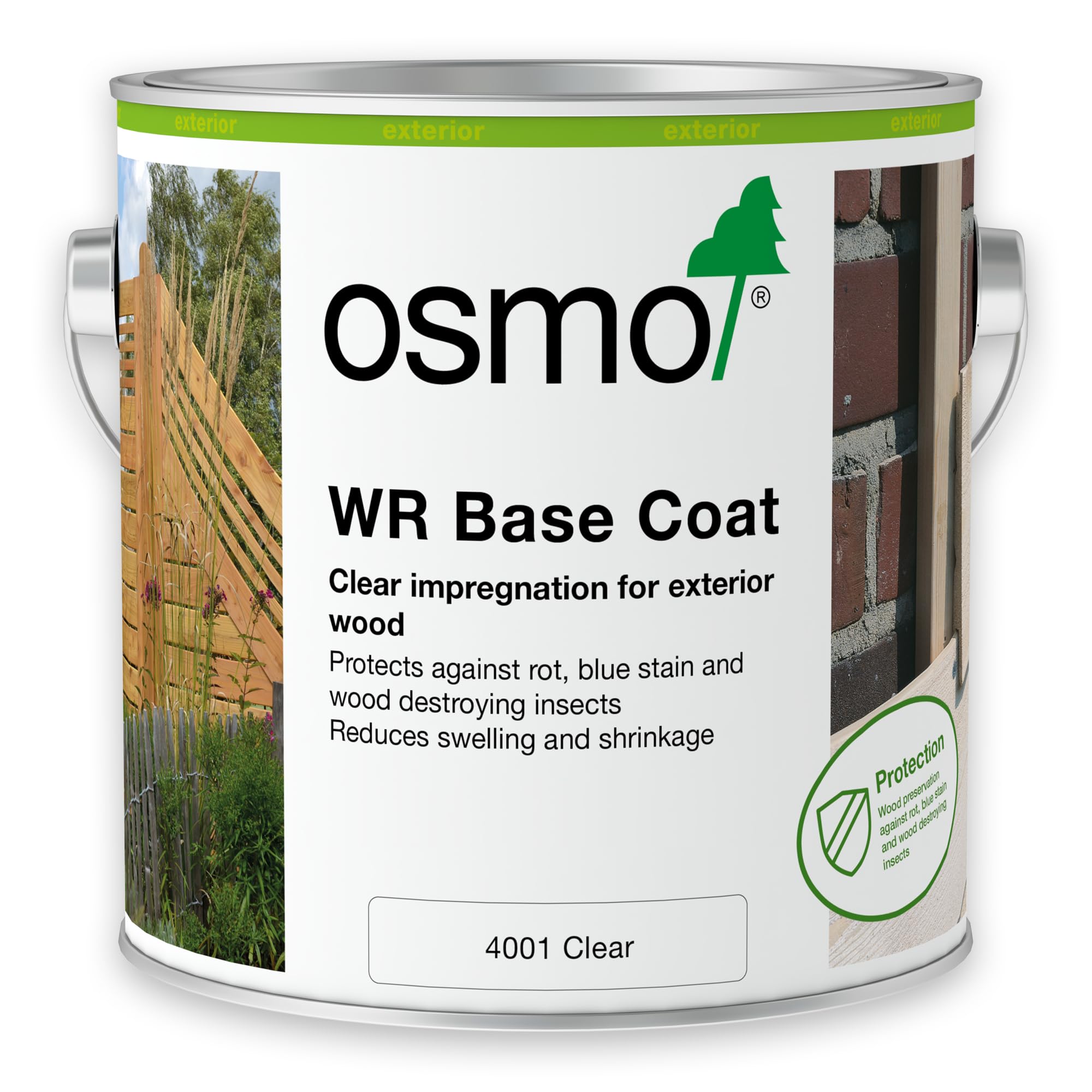 Osmo WR Base Coat 4001 Clear 2.5L – Outdoor Wood Preserver & Microporous Base Coat for Exterior Timber – Protects Against Rot, Blue Stain & Insect Attack – Reduces Swelling & Shrinkage