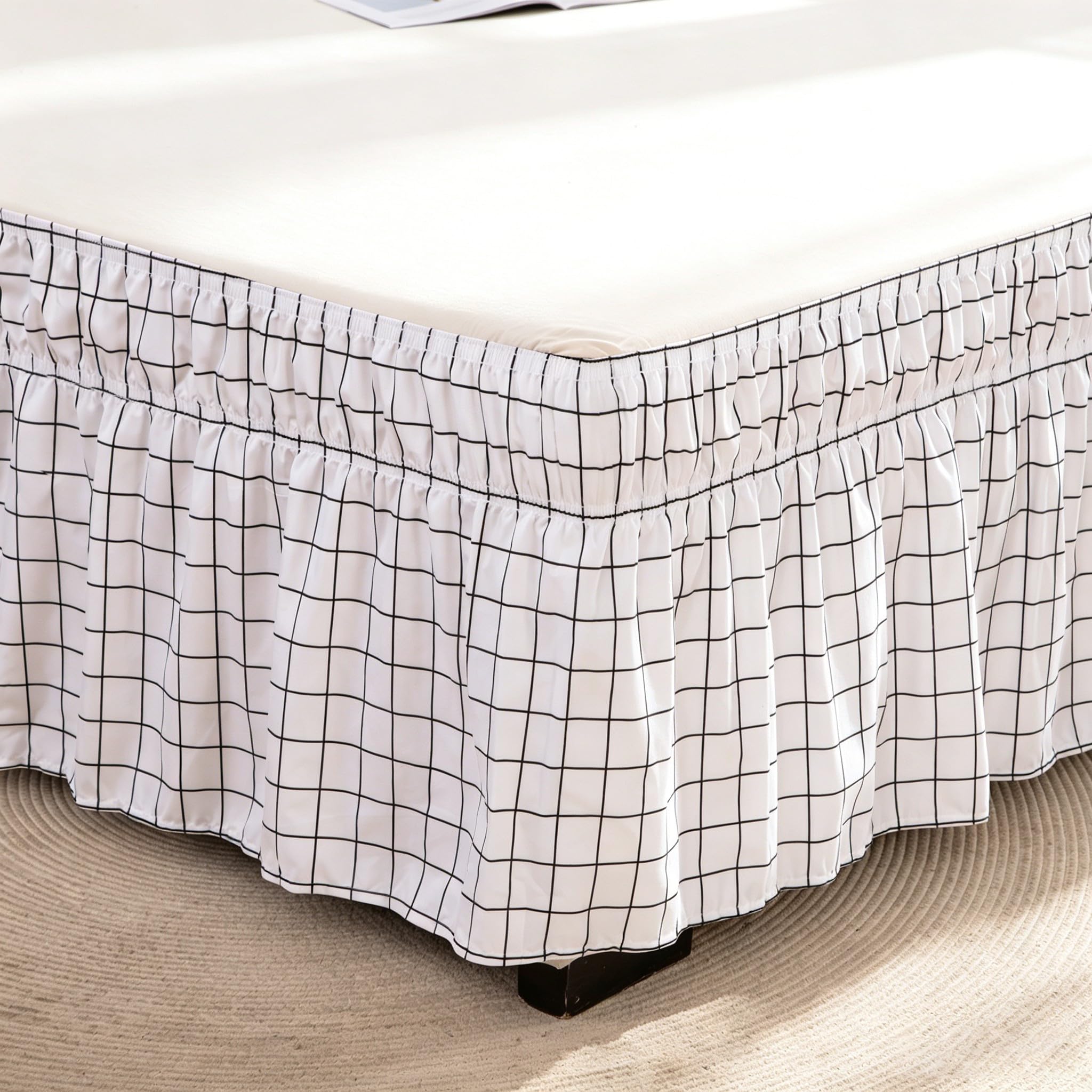 Faldon de cama King de microfibra suave con caida elegante de 15 pulgadas