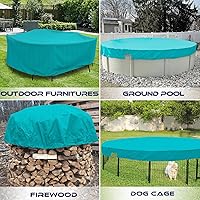 Vista 6 de Windscreen4less Cubierta de seguridad redonda de invierno de 9 pies, impermeable, con cable de alambre a lo largo de los bordes, cabrestante