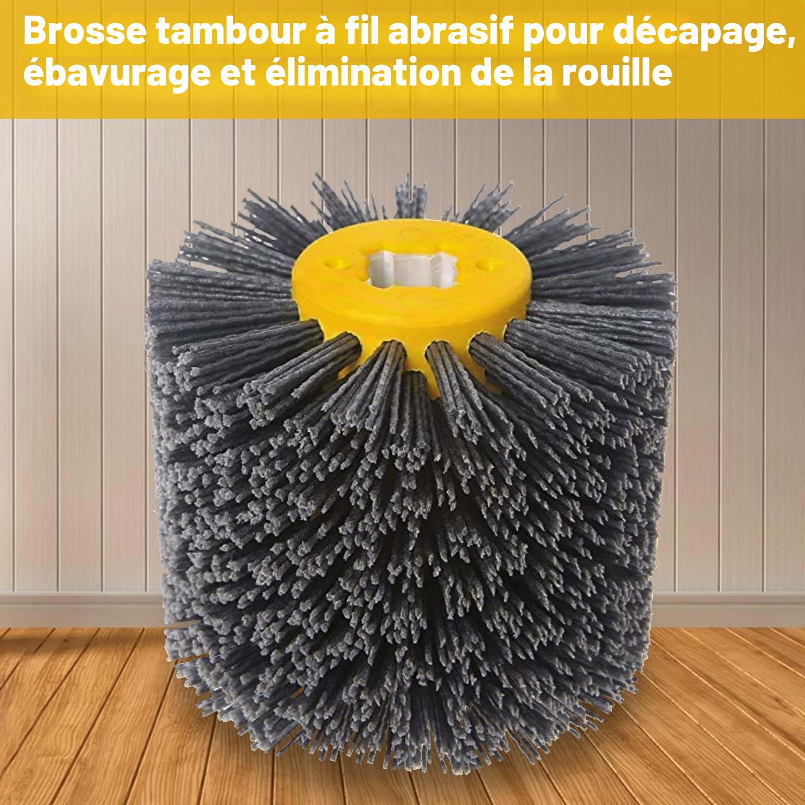 Brosse Nylon Abrasifs 320 Grain, 120x100mm Brosse de Meulage pour Nettoyer/Dérouiller/Dégriser/ébavurer Compatible avec Rénovateur Exterieur - Gris