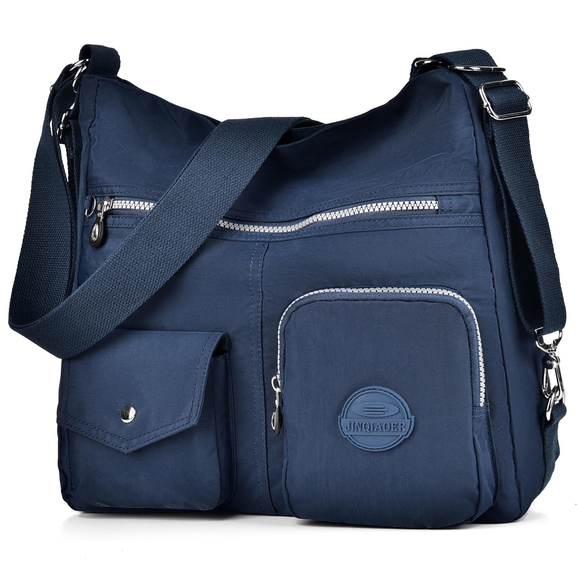 Dora & Liz Multipurpose Hobo Purse for Women with Antitheft RFID, Waterproof Nylon Crossbody Bag Shoulder Handbag, Convertible Backpack, Blue, L