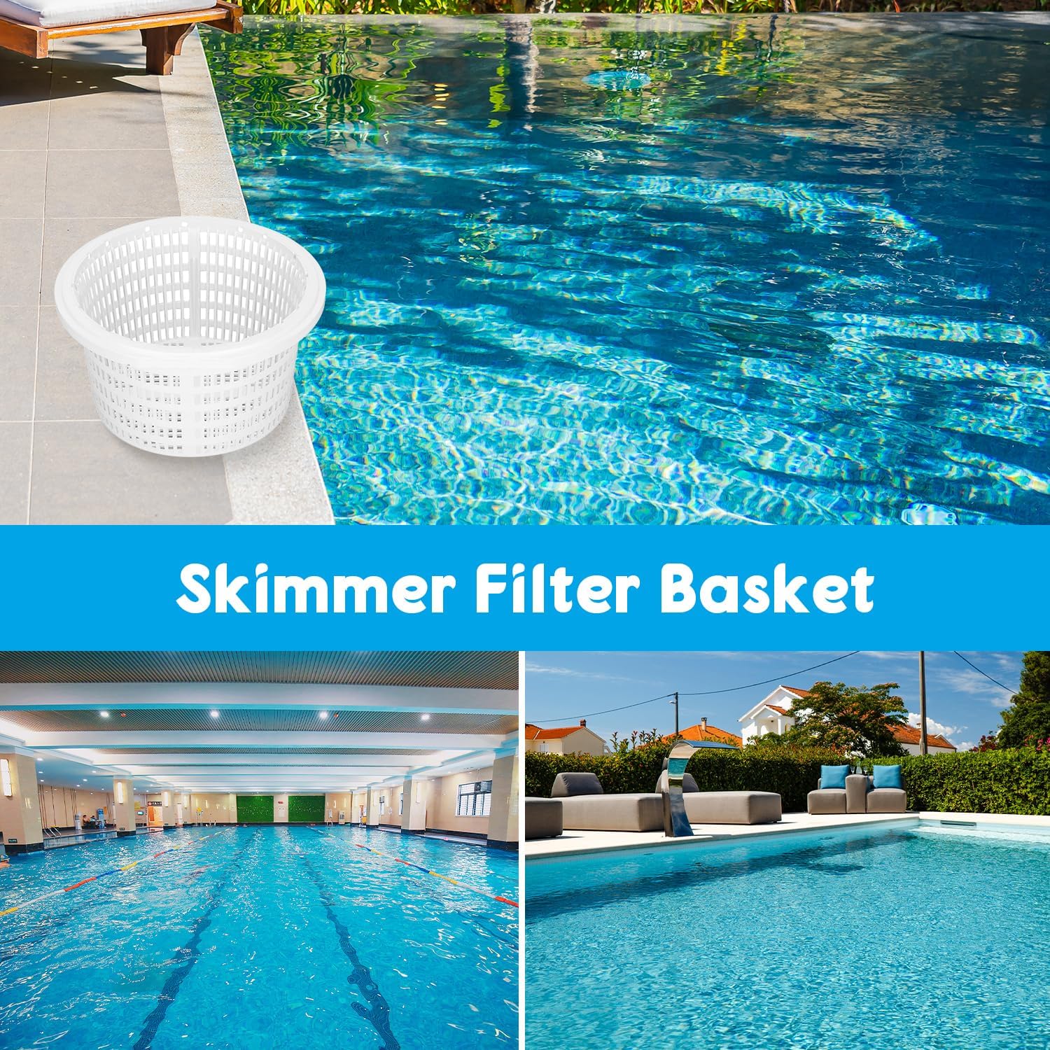 Cesta para Skimmer de 18 cm, Cesta de Filtro de Plástico de Skimmer para Piscina Cestas de Skimmer de Limpieza para SP1091LX
