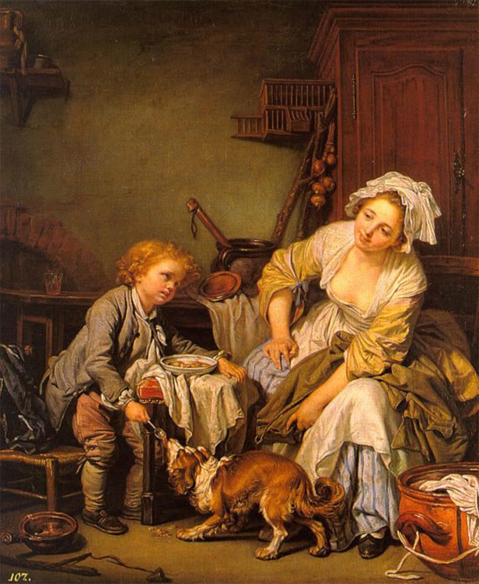 POSTERIIk Famous Modern Artwork Art Mural the Spoiled Child by Jean Baptiste Greuze Oil Paintings Pictures for Home Decor 60x90cm