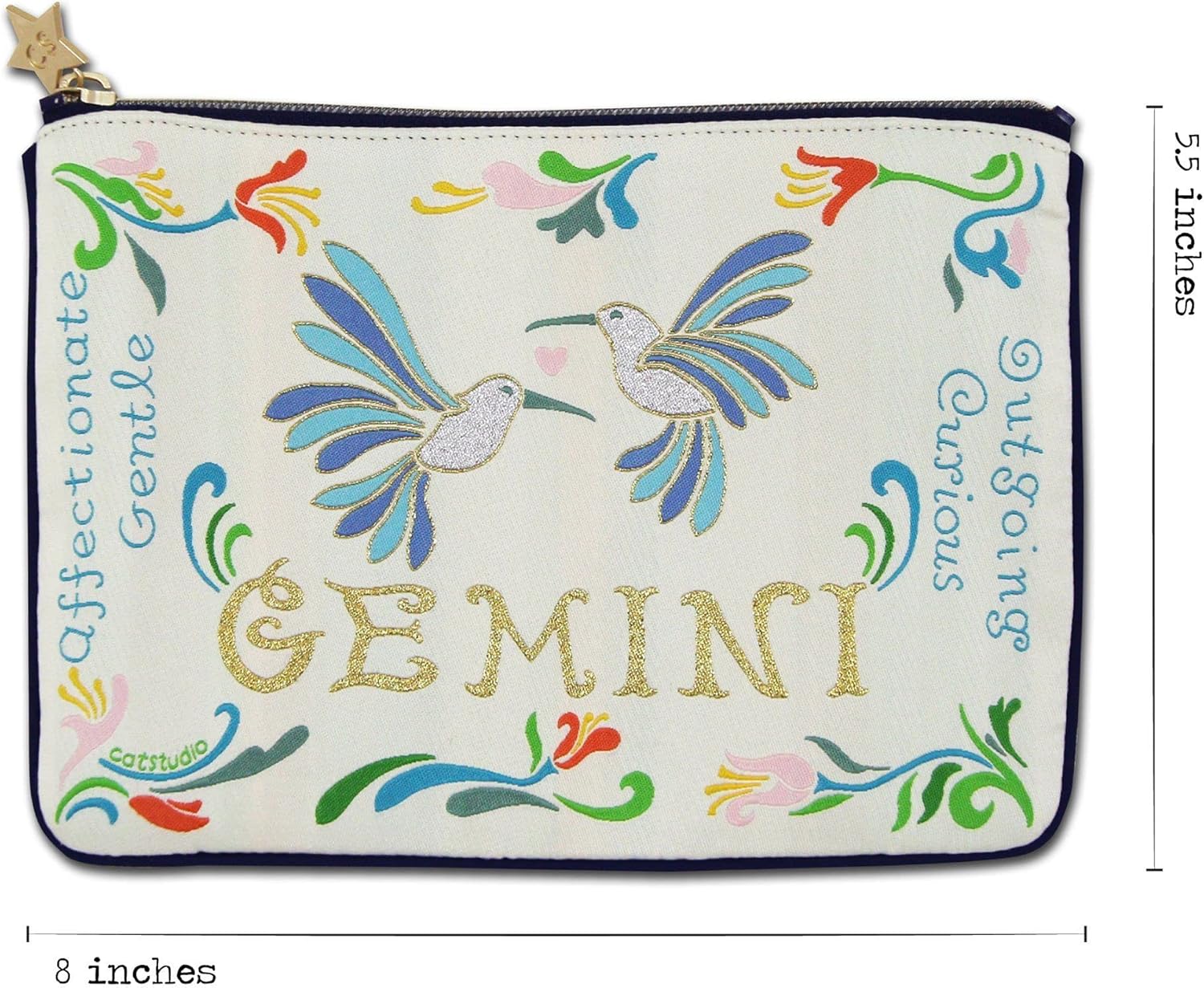 Catstudio Astrology Zipper Pouch, 5x7 Travel Toiletry Bag, Makeup Bag, Dog Treat Pouch, or Travel Purse