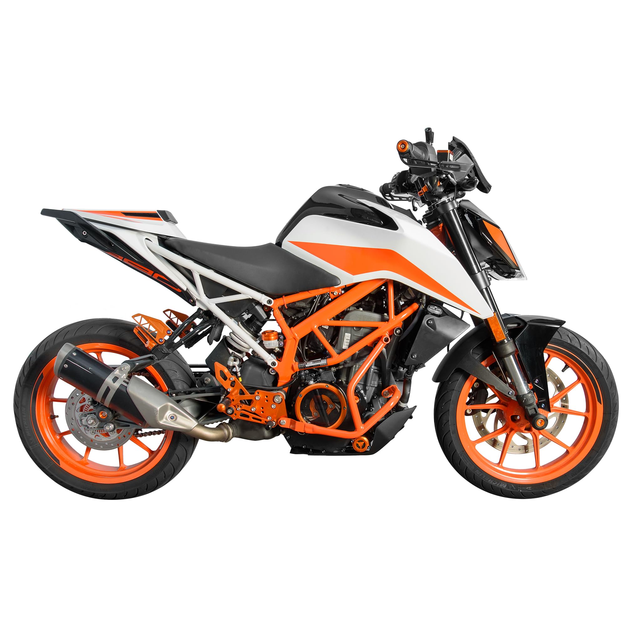 Protector de marco de protección para tanque de barra de choque de acero para motocicleta compatible con K.T.M DUKE250 DUKE390 Duke 250 390 2017-2022 2018 2019 2020 2021(naranja)