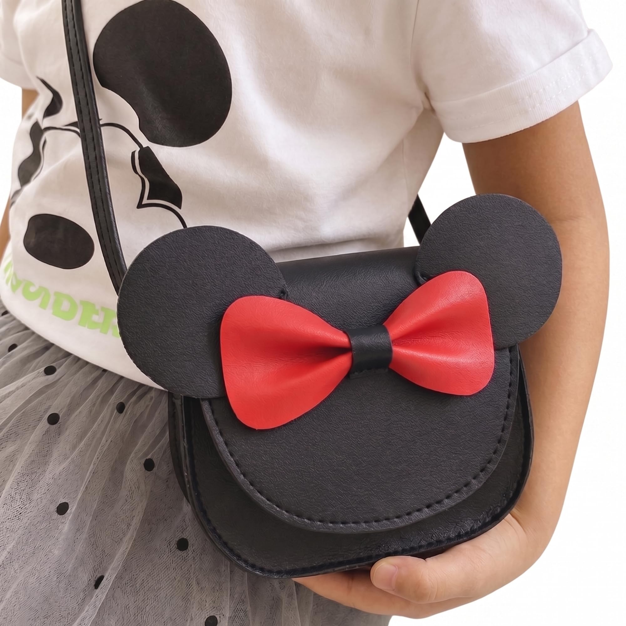 Bembika Kids Sling Bag - Trendy Crossbody Sling Backpack for Kids, Cute PU Material Mini Sling Bag for Children, Colorful Shoulder Bag for Girls, Stylish Small Sling Bag for Baby Girls-(Black)-image-44
