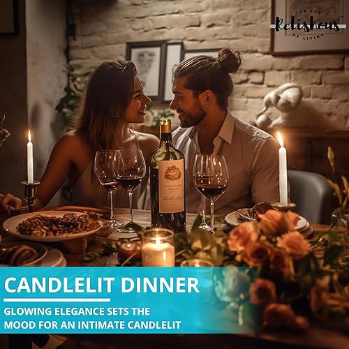 Miniatura 5 de 24 velas cónicas blancas  Velas cónicas sin goteo de 10 x 0.75 pulgadas, sin perfume, sin humo, velas blancas de 7 a 8 horas de larga duración,