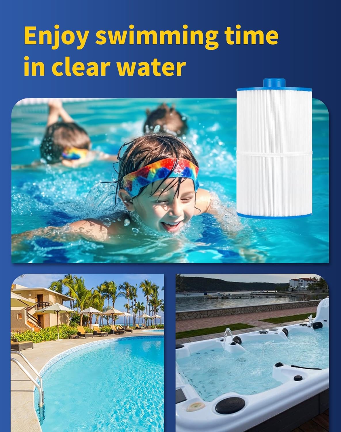 ZOTEE Pool and Spa Filter Compatible with PCS75N, C-8475, Filbur FC-3320, Coleman 75 Pure N Clean PC-3320 Aladdin 17513, 75 sq.ft Hot Tub Filter, 1 Pack - Image 6